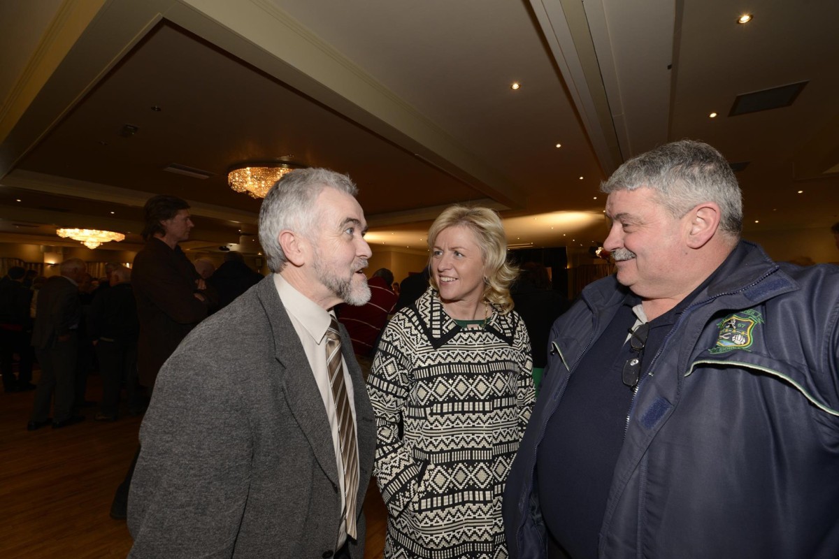 Ann Norton flanked by Gerry Flynn & Tony Mulcahy. Picture: Eugene McCafferty