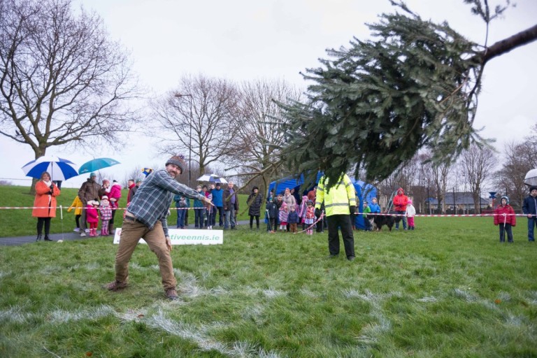 Christmas tree-throwing competition returns to Ennis