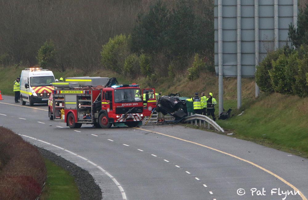 The scene of this mornings collision on the M7 in Limerick - Photo: © Pat Flynn 2016