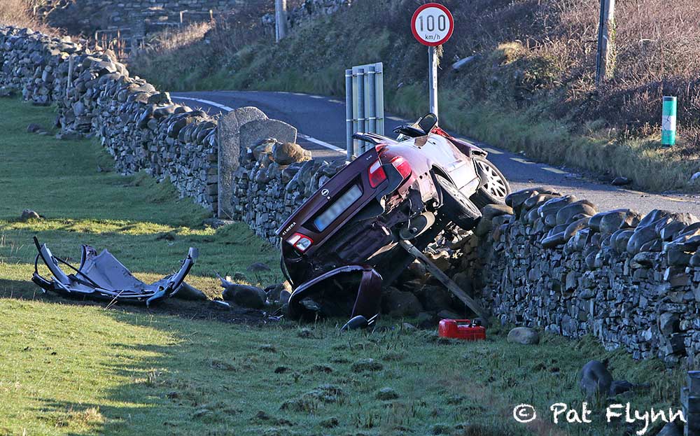 The accident scene on the N67 near Whitestrand, Miltown Malbay, Co Clare.