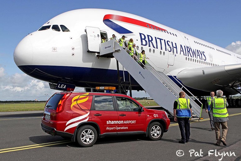 Superjumbo diverts to Shannon over UK storm