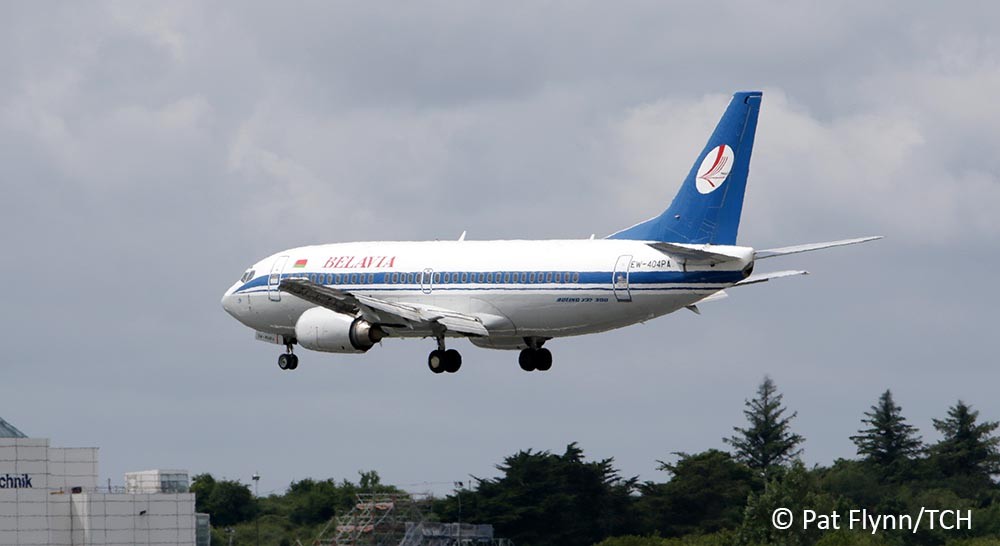 Belavia flight 9101 arriving at Shannon this afternoon - Photo: © Pat Flynn 2016