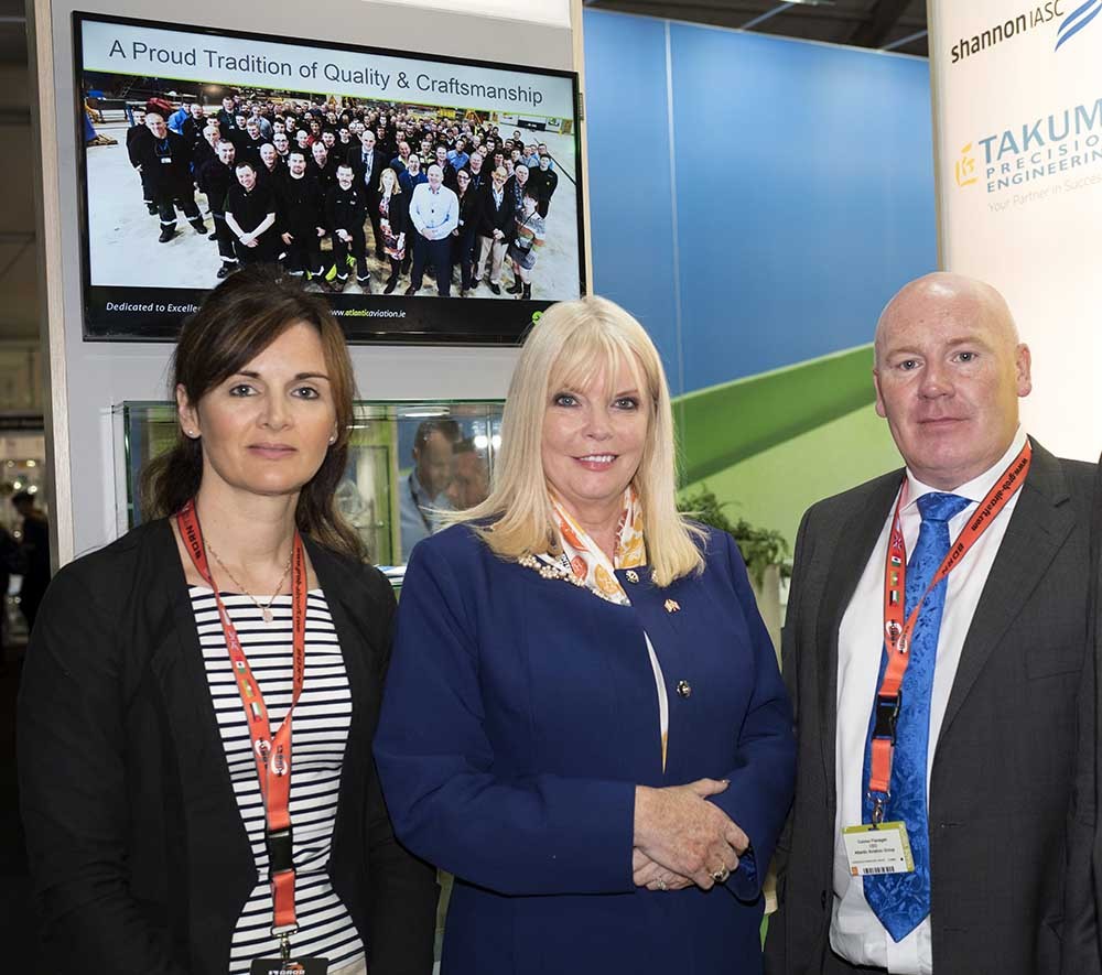 Atlantic Aviation Group HR and Training Director Caoimhe O'Donnell, Minister for Jobs, Enterprise and Innovation Mary Mitchell O'Connor, Atlantic Aviation Group CEO Connor Flanagan