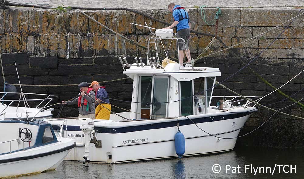 The crew of the Gilstiffen in Liscannor following todays rescue - Photo: © Pat Flynn 2016