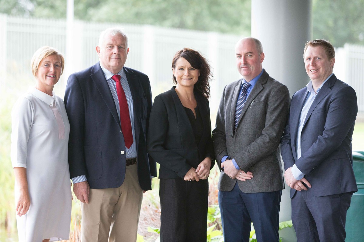 Helen Downes, Shannon Chamber CEO (centre) with (from left): Miriam Magner Flynn, Career Decisions; Donal Fitzgibbon, Irish Business Training; Aidan McMahon, Gentian Services and Shane O'Neill, Atlantic Aviation Group. Photograph by Eamon Ward