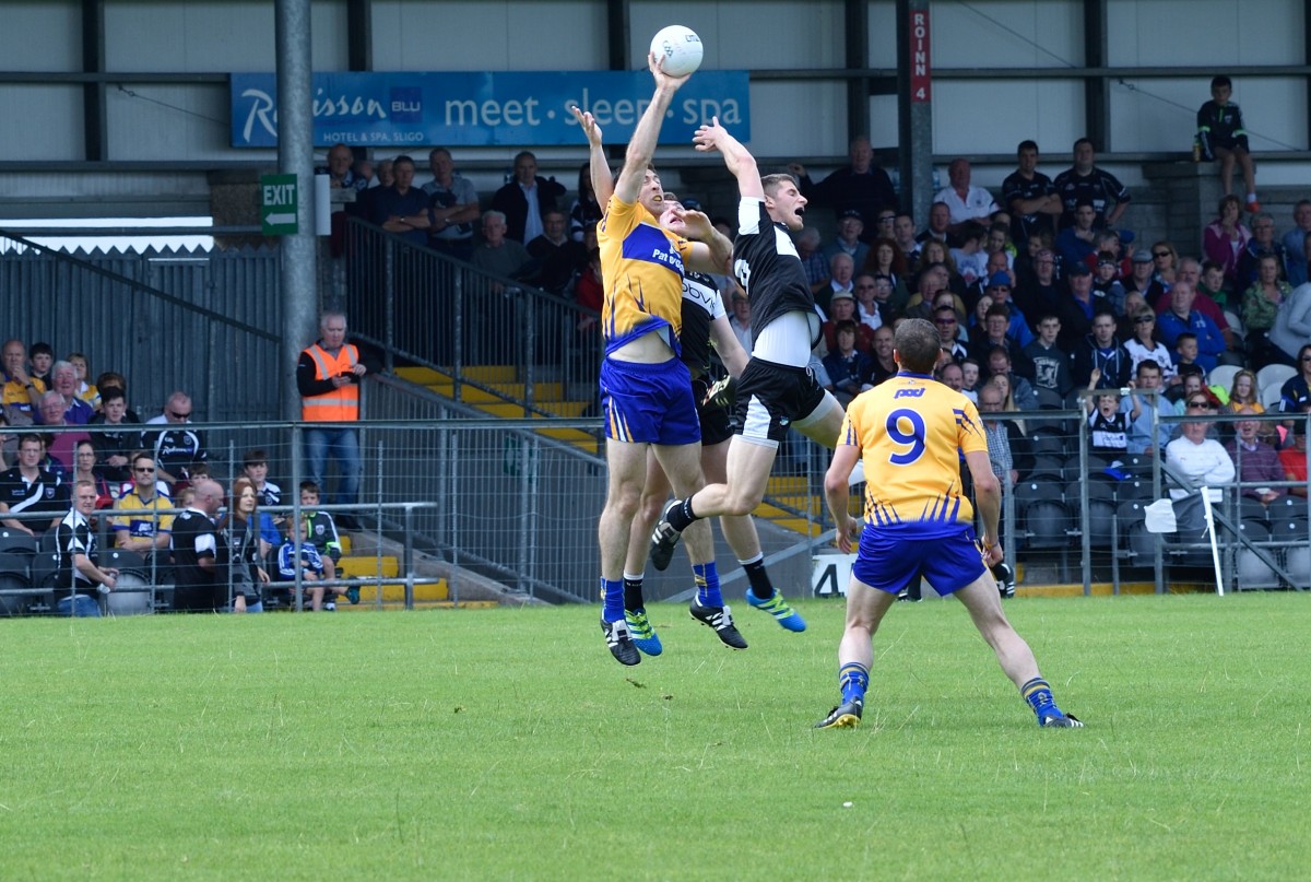 Gary Brennan fields a high ball against Sligo. Pic: Martin Connolly