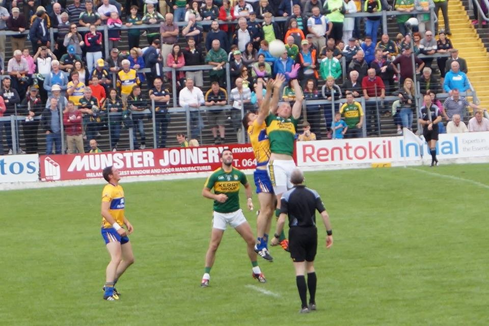 Action from the Munster semi-final between Kerry & Clare. Pic: Ann Hayes