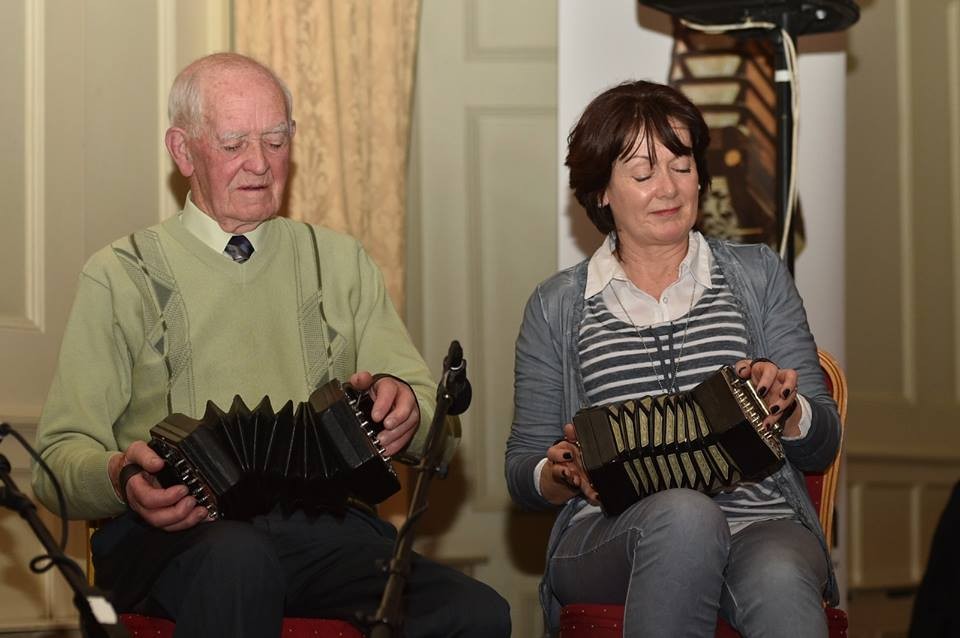 Chris and Ann Droney pictured at the Concertina Convention in Ennis. Pic: Martin Connolly