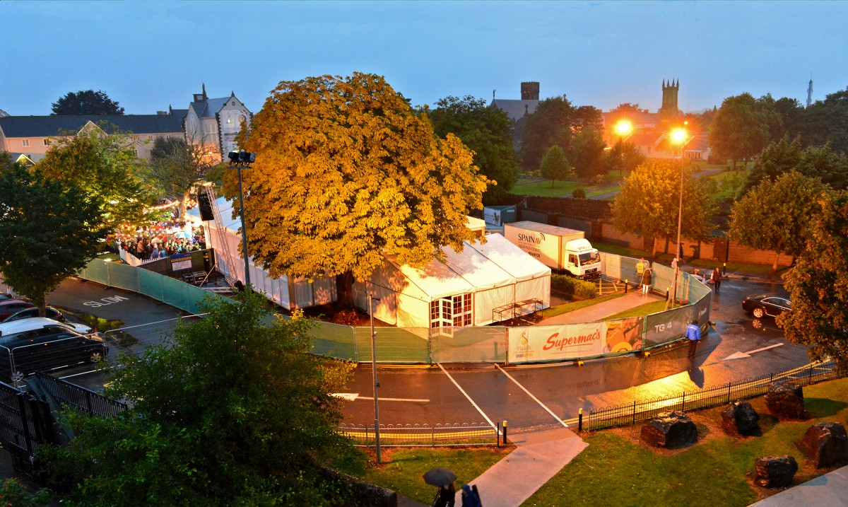 Overlooking the Fleadh TV base at the Temple Gate Hotel. Pic: James Feeney