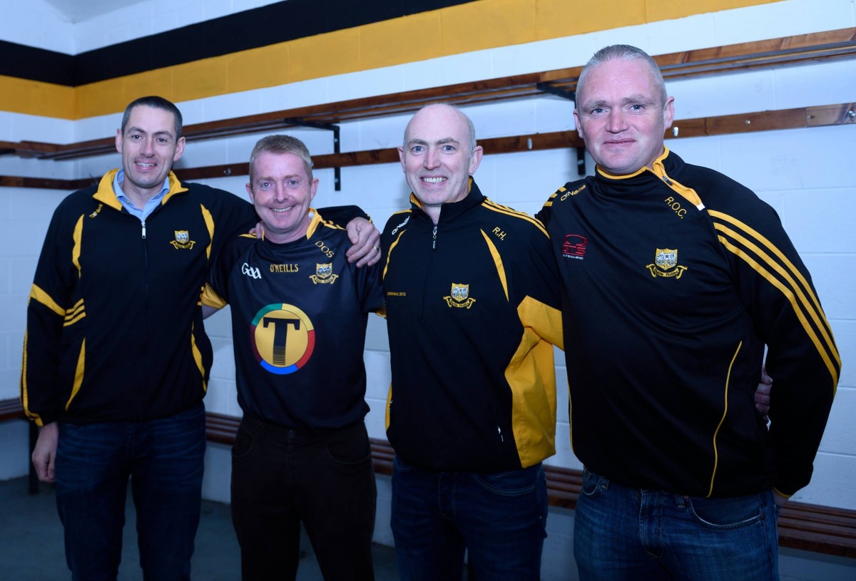 The Ballyea Senior Hurling management (L-R); Fergal Hegarty, Diarmuid O'Sullivan, Raymond O'Connor & Robbie Hogan. Pic: Martin Connolly