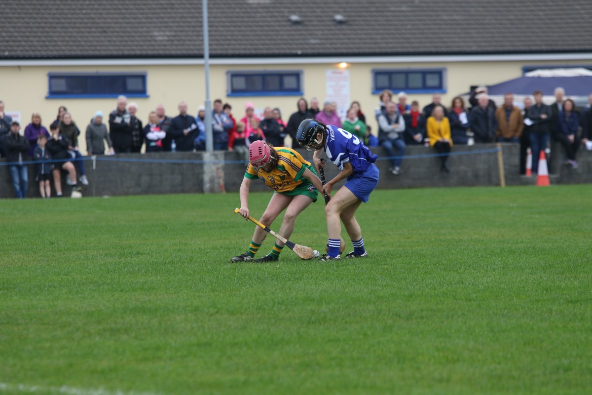 Andrea O'Keeffe gets her hurley to the sliotar. Pic: Caroline O'Keeffe