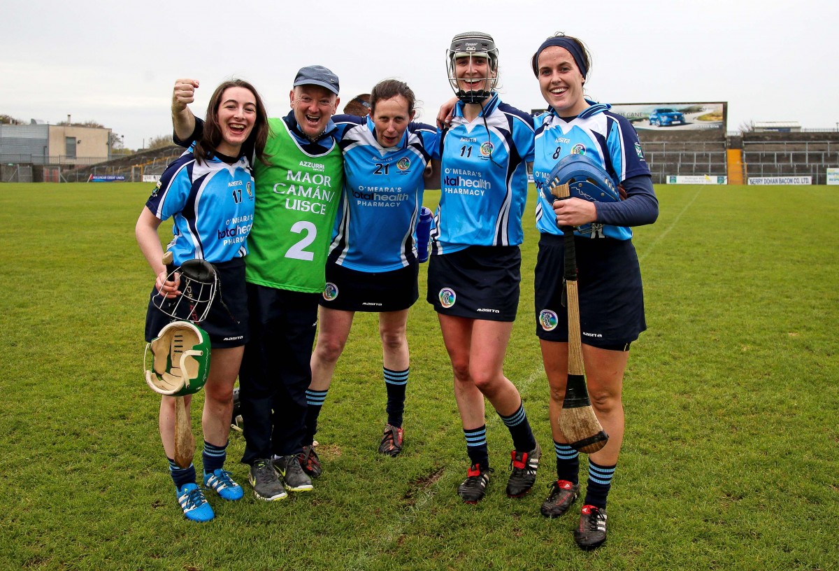 Scariff's Cathy Madden, Aine O'Brien, Mairead Scanlan and Roisin O'Brien celebrate the final whistle. Mandatory Credit ©INPHO/Tommy Dickson