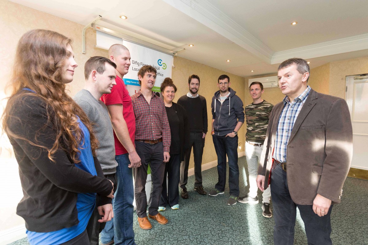 Padraic McElwee, Head of Enterprise LEO speaking at the IBYE (Ireland’s Best Young Entrepreneur) Bootcamp at the Woodstock Hotel on Saturday. Photograph by Eamon Ward