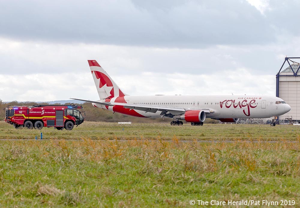 Rouge flight 1915 after landing at Shannon this afternoon - Photo: © Pat Flynn 2019