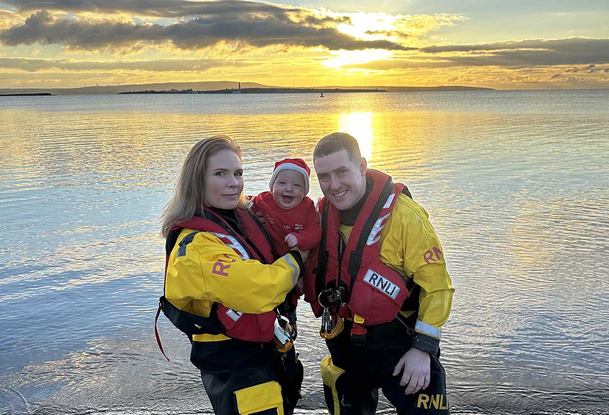 Lifeboat couple celebrate first Christmas with baby Conor