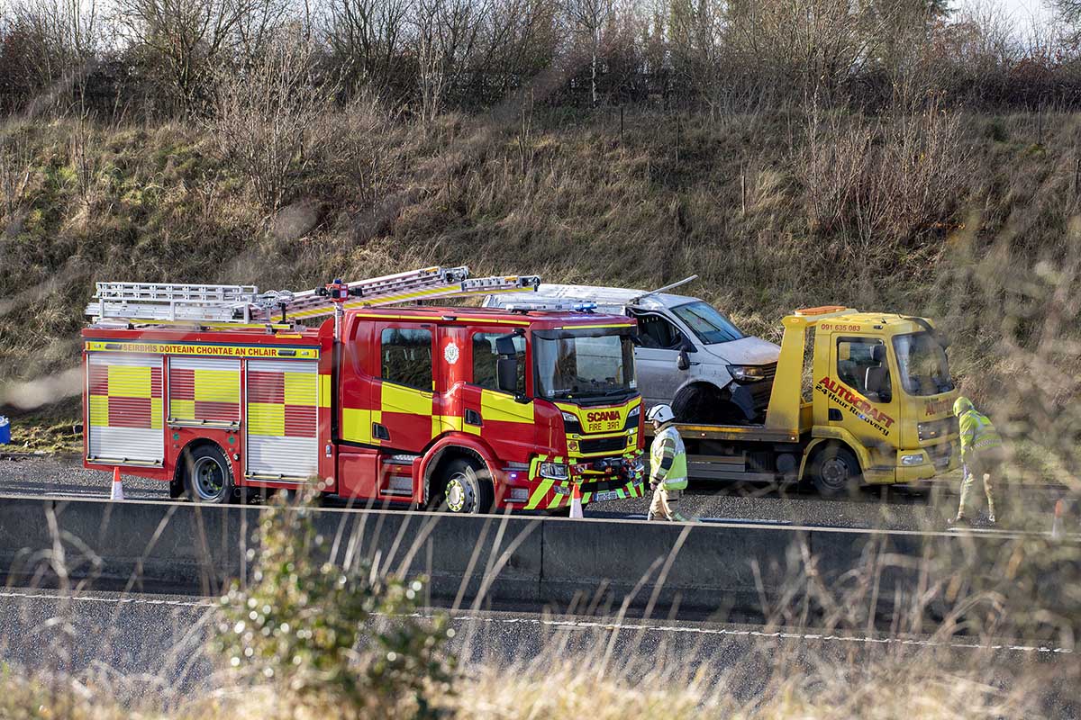 Van driver escapes injury in M18 collision