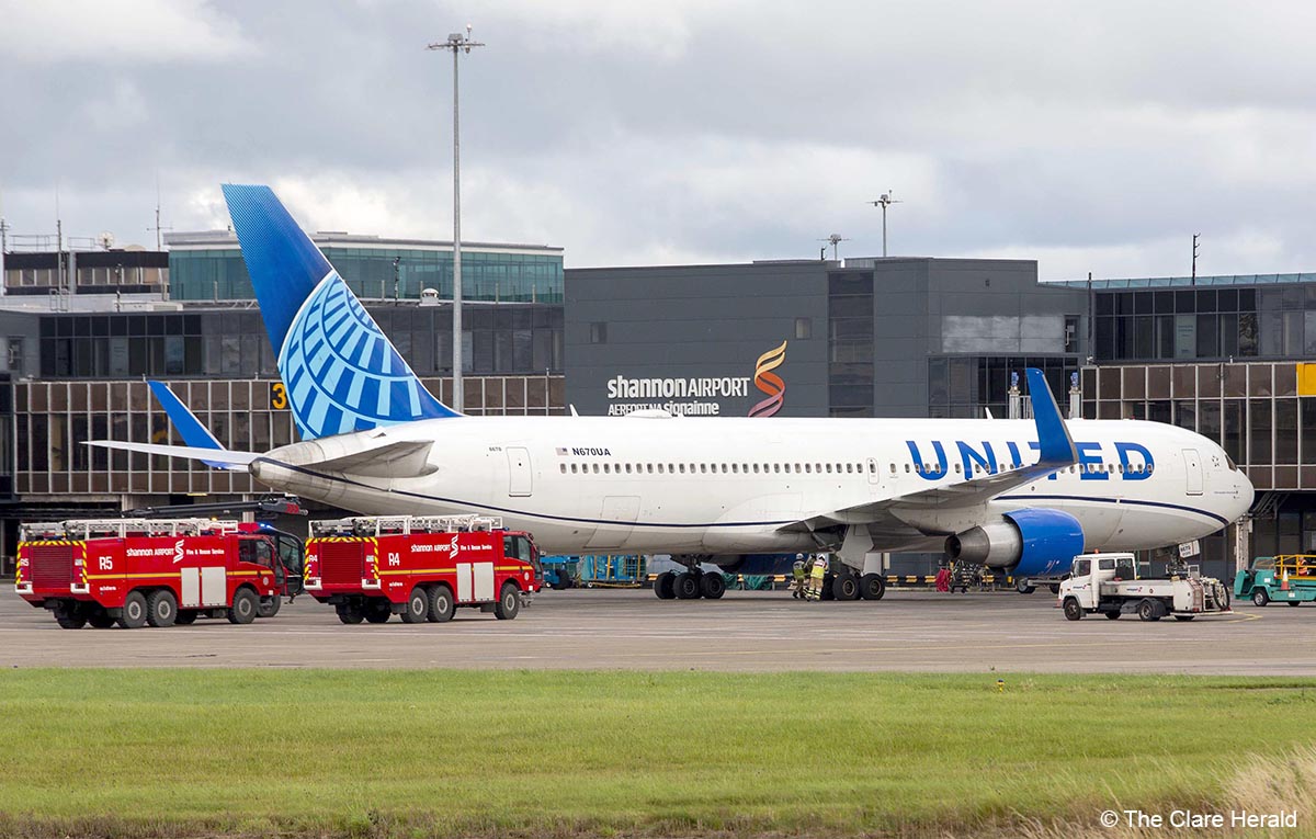 United flight diverts to Shannon with suspected fuel leak