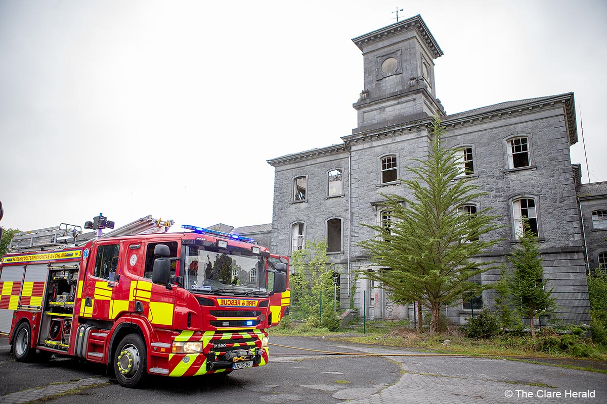 Fire crews attend incident at former Ennis hospital