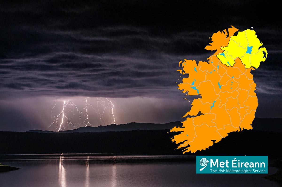 Update: Status Orange thunderstorm warning for Clare