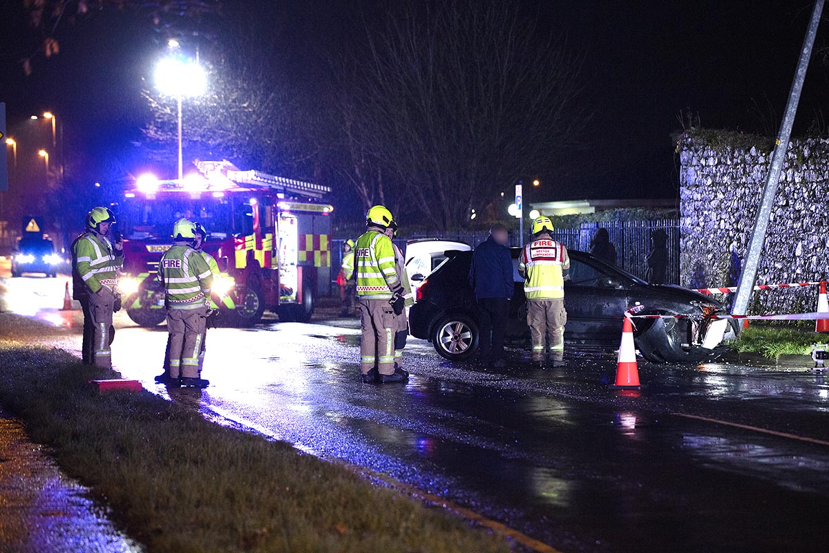 Motorist escapes injury in Ennis road collision