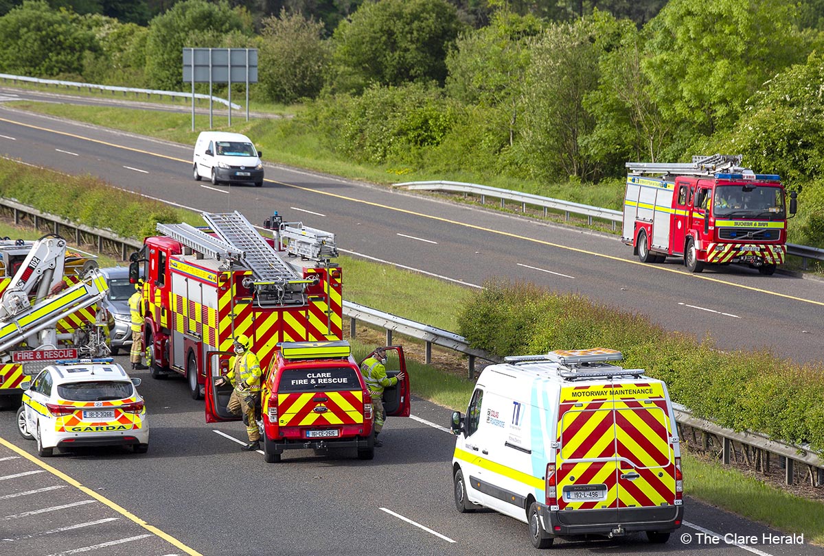 Road traffic collision cleared from N18 at Bunratty