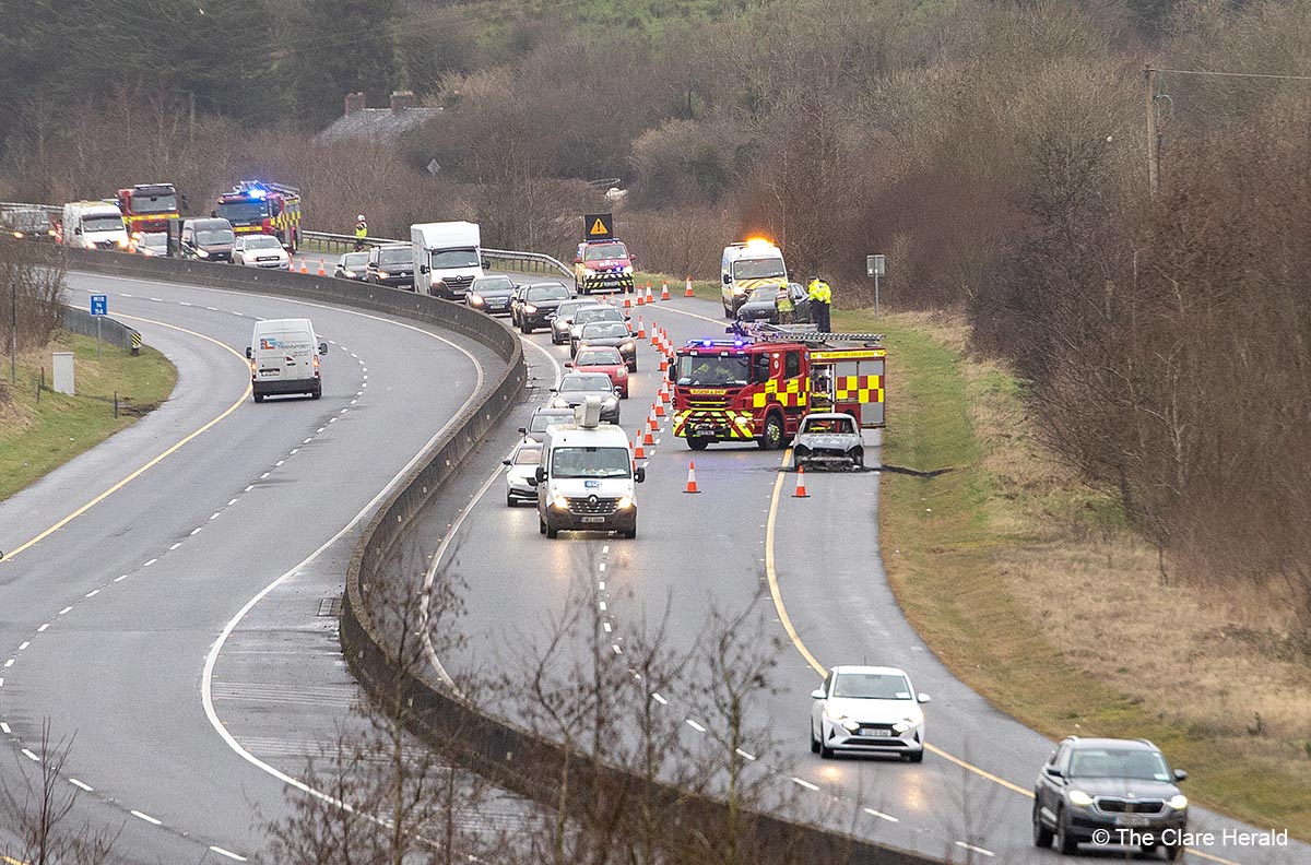 M18 reopened after earlier car fire