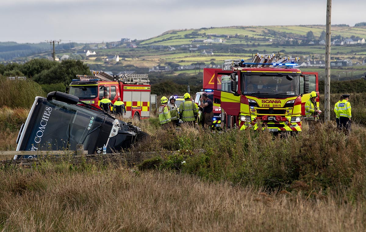One injured in collision between bus and tractor