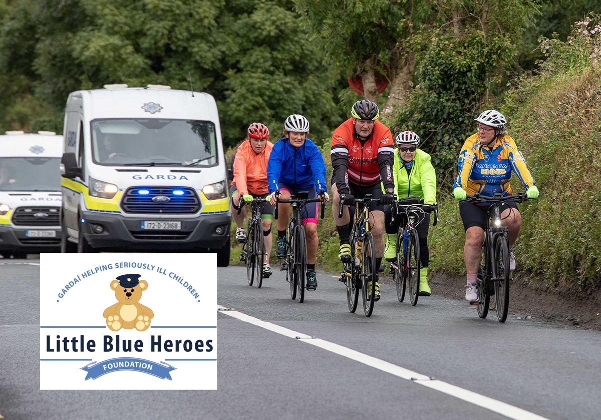 ‘Teddy’ and Blue Heroes charity cycle visit Clare