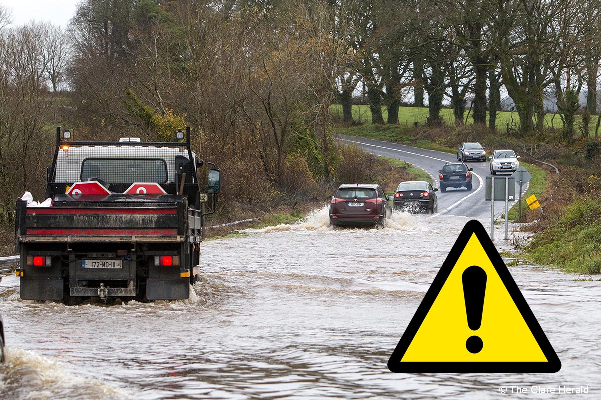 Status Yellow Rain Warning issued for Clare
