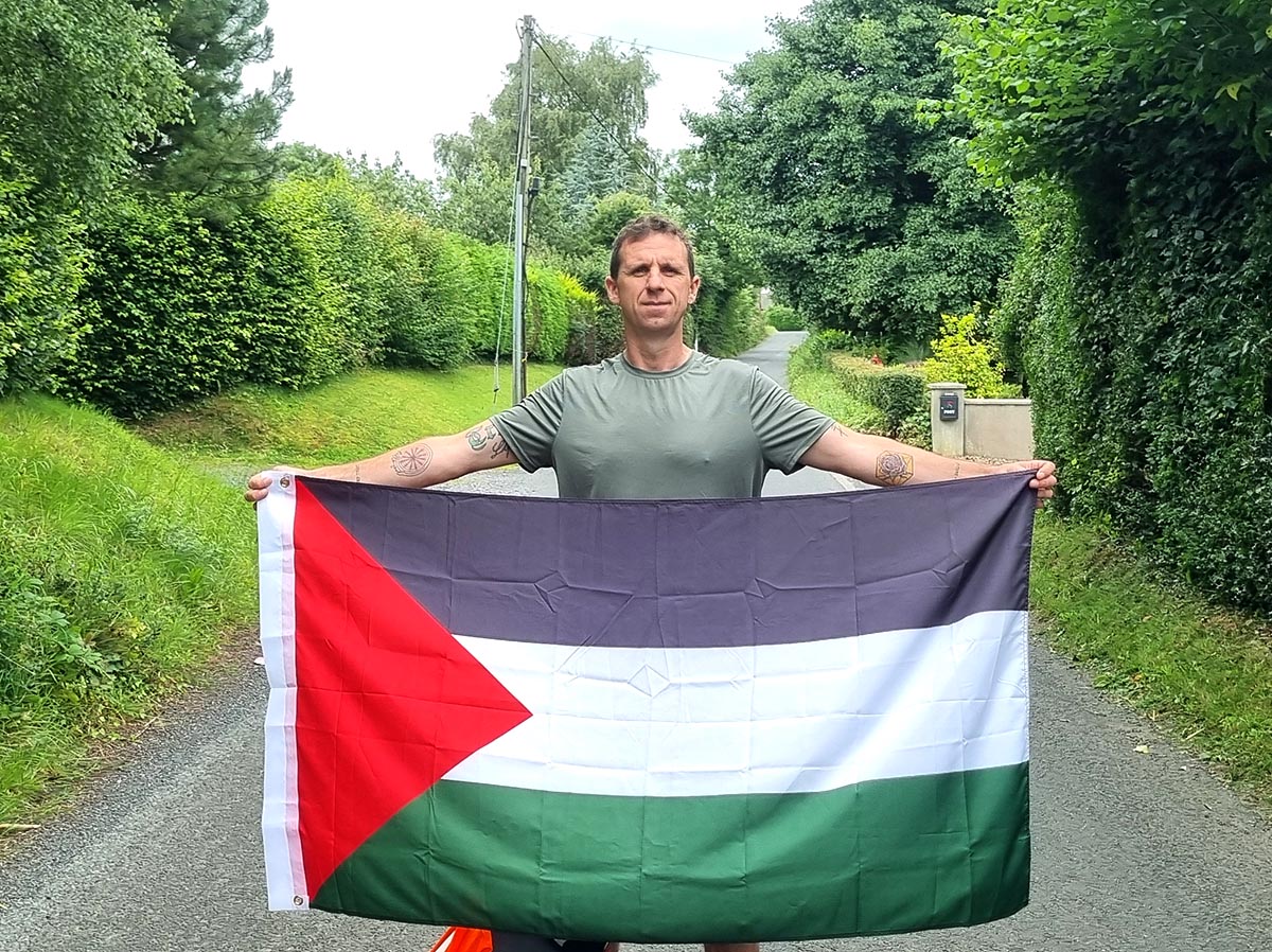 Tony Griffin walking from Kildare to Clare for Palestine