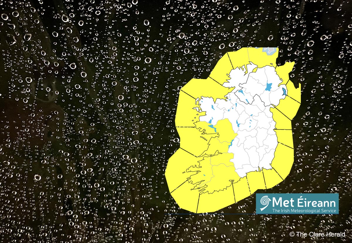 Overnight rain warning issued for Clare